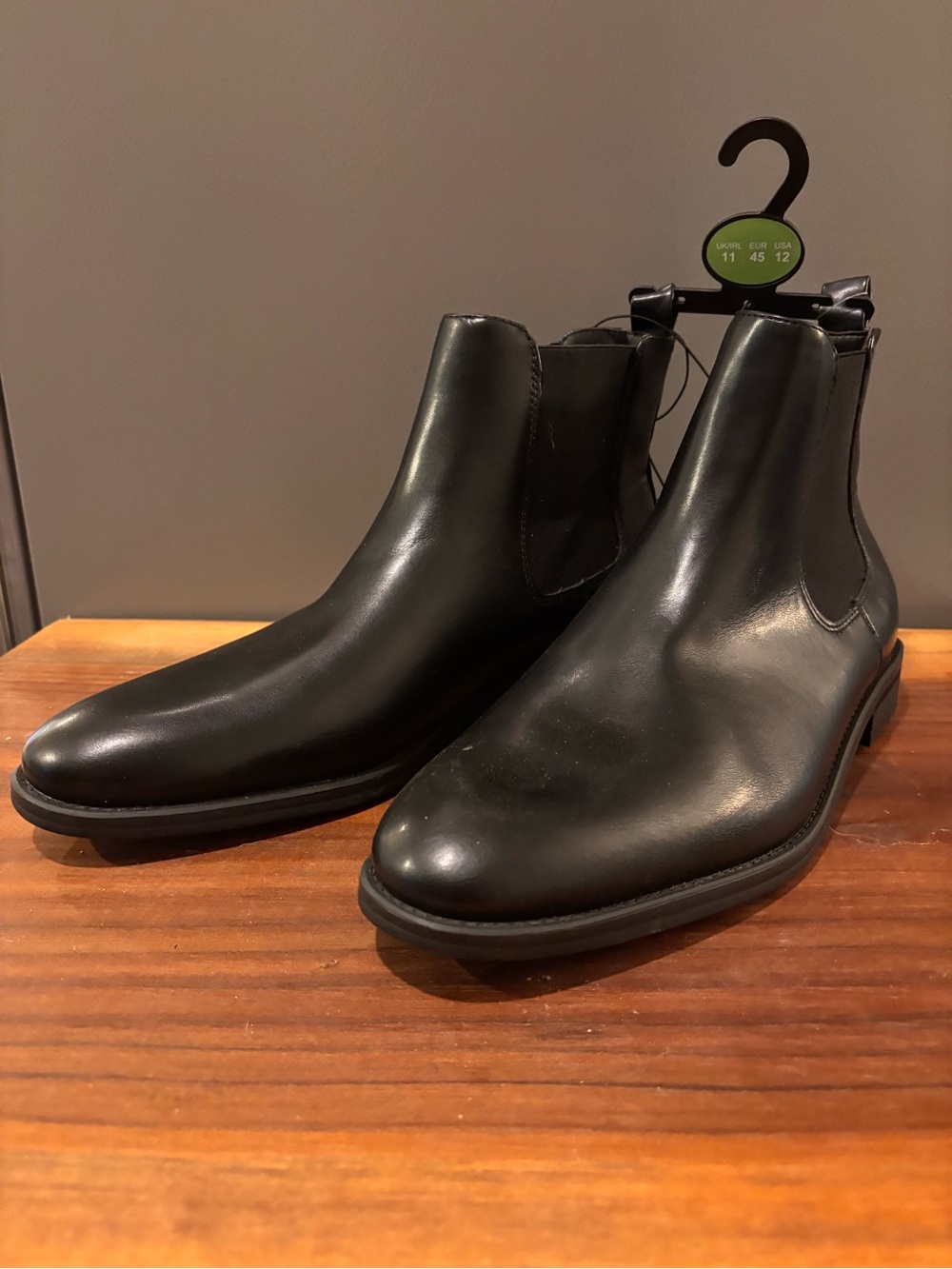 Men's Black Leather Chelsea Boots - Classic Slip-On Style